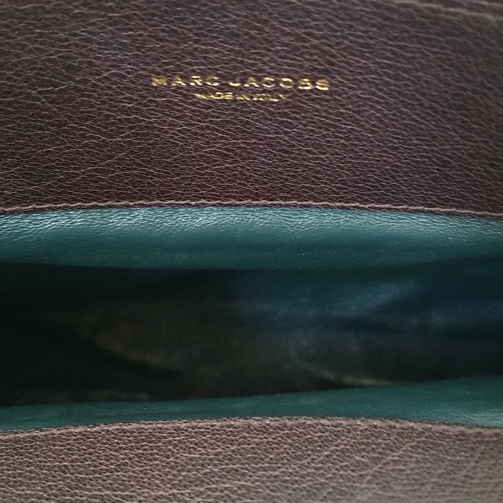 Marc Jacobs Hudson Striping Leather Satchel with Leather Lining in Dark …
